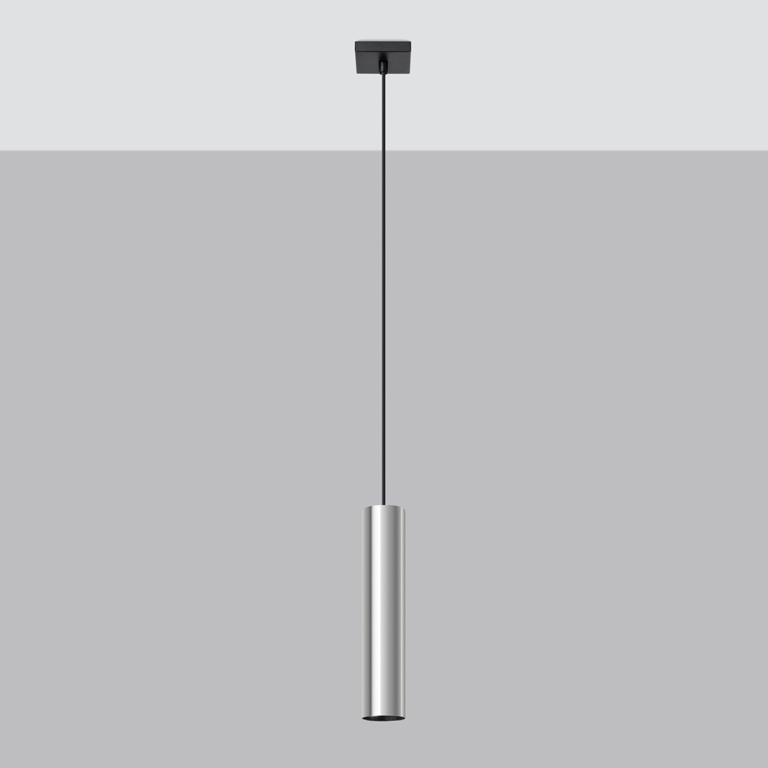 Suspension Lagos 1 lumière métal chromé GU10 de profil