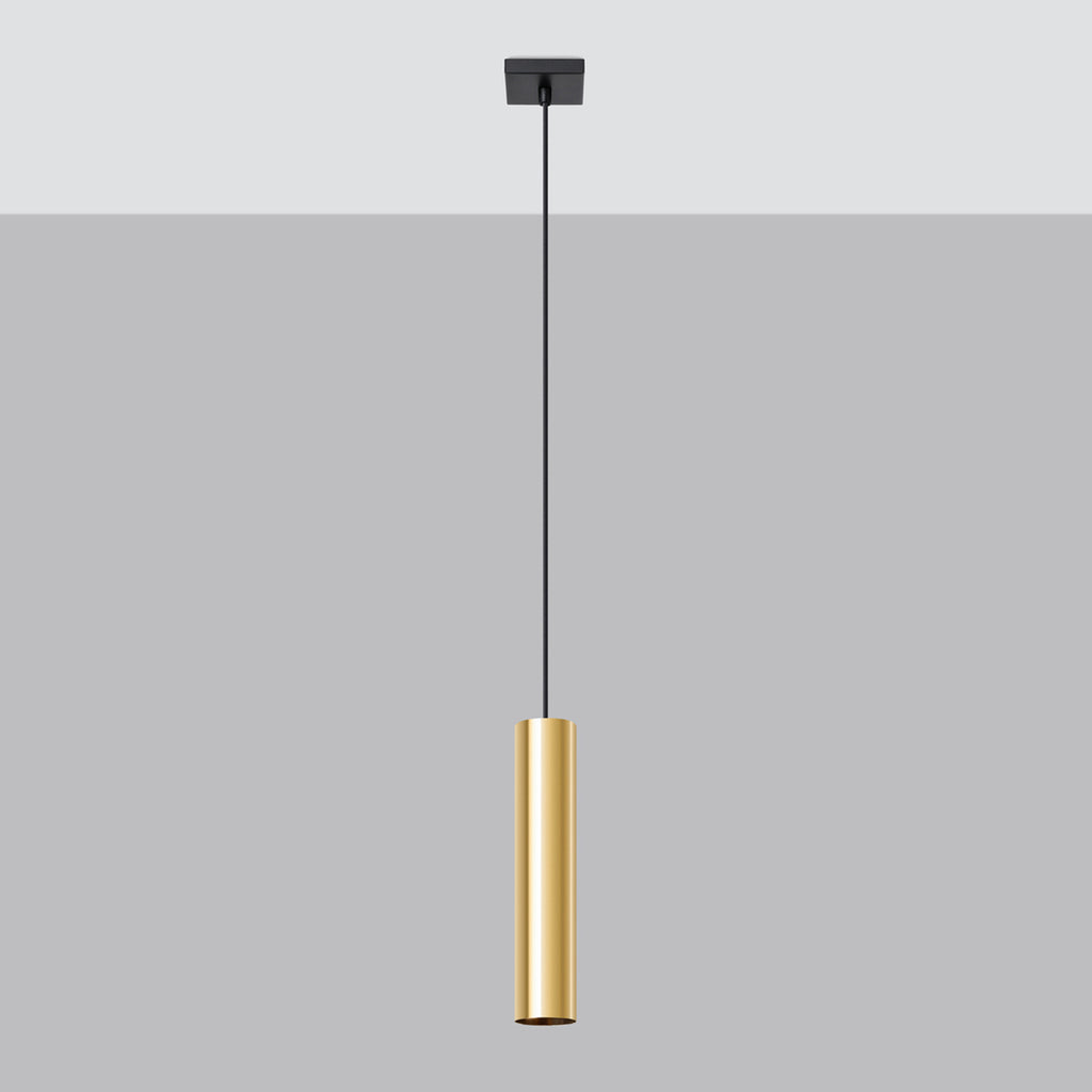 Suspension Lagos 1 lumière métal doré poli GU10 de profil