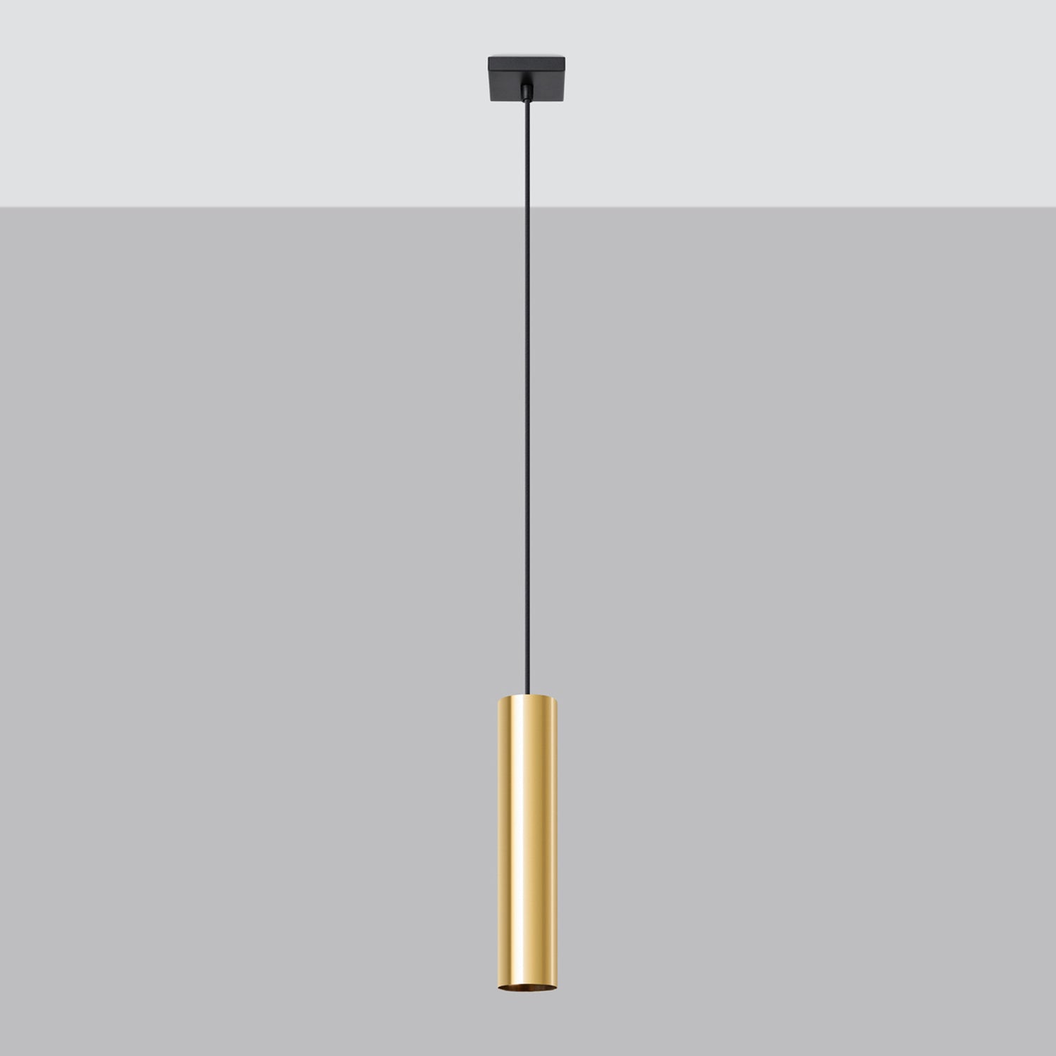 Suspension Lagos 1 lumière métal doré poli GU10 de profil
