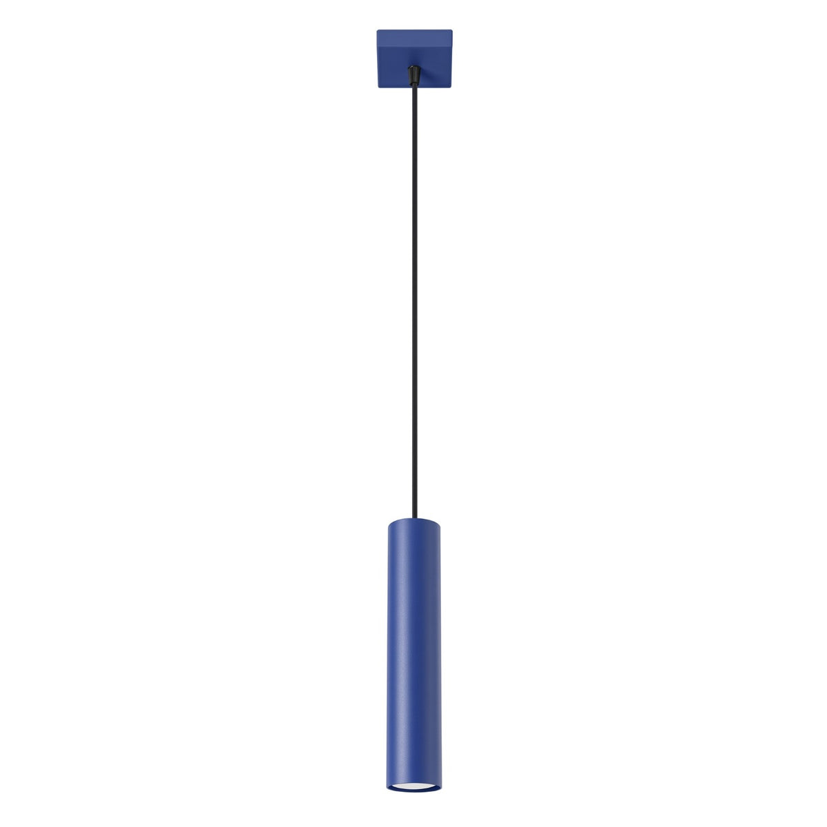 Suspension Lagos 1 lumière métal 100 cm GU10, finition laque bleu outremer