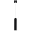 Suspension Lagos tube en métal noir, câble et rosace carrée noire