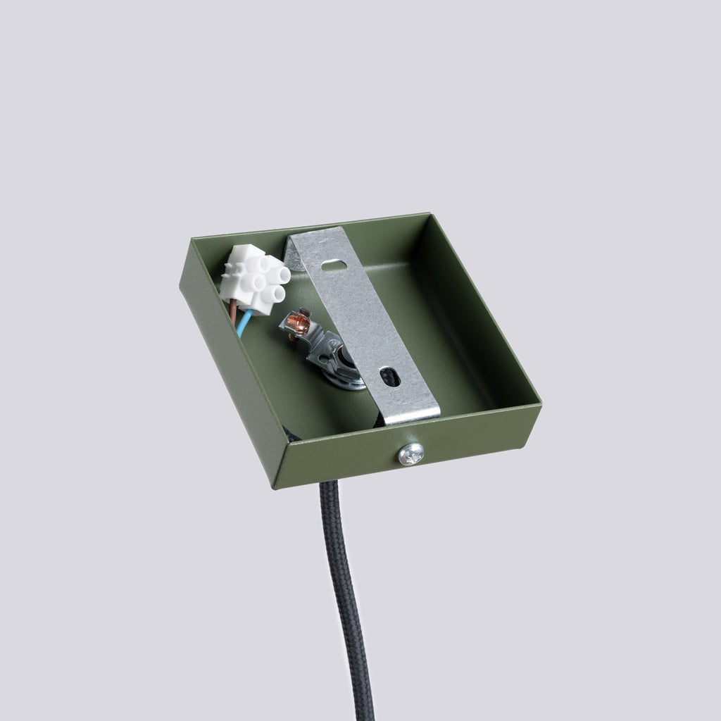 Suspension Lagos 1 lumière métal vert olive GU10, détail