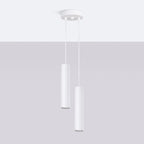 Suspension Lagos 2 en grappe métal blanc GU10, vue de profil