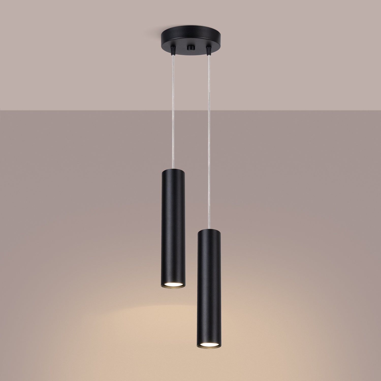 Suspension Lagos 2 en grappe métal noir GU10, en éclairage