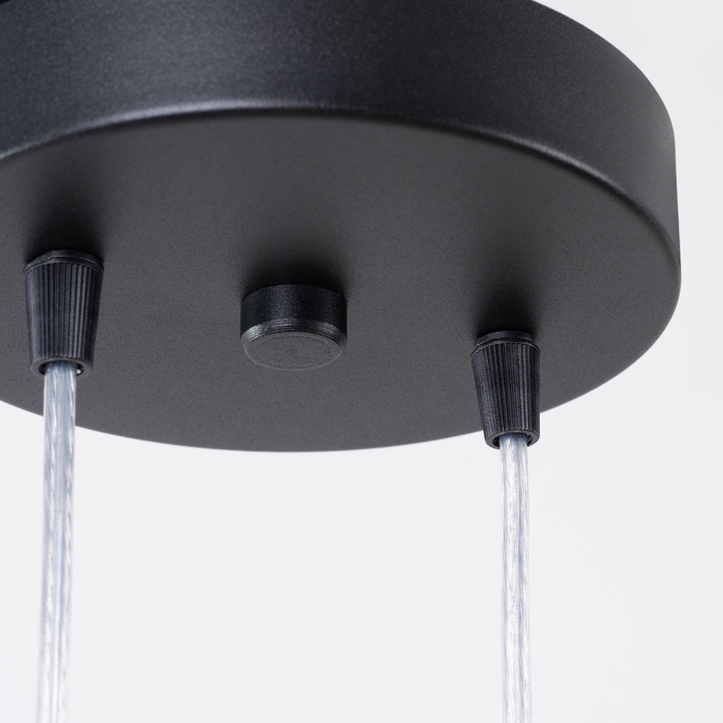 Suspension Lagos 2 en grappe métal noir GU10, détail