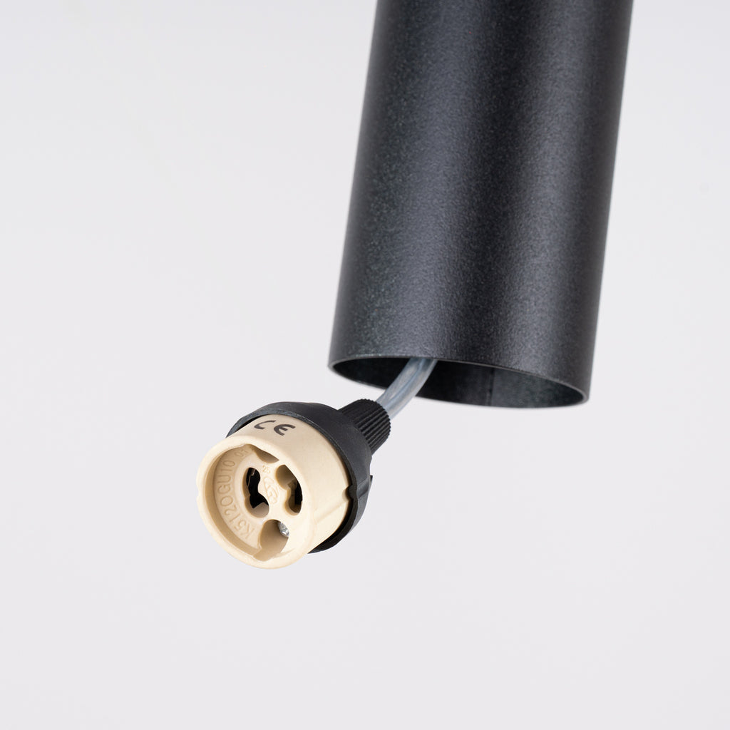 Suspension Lagos 2 en grappe métal noir GU10, détail de la rosace
