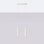 Suspension Lagos 2 lumières métal beige GU10 de profil