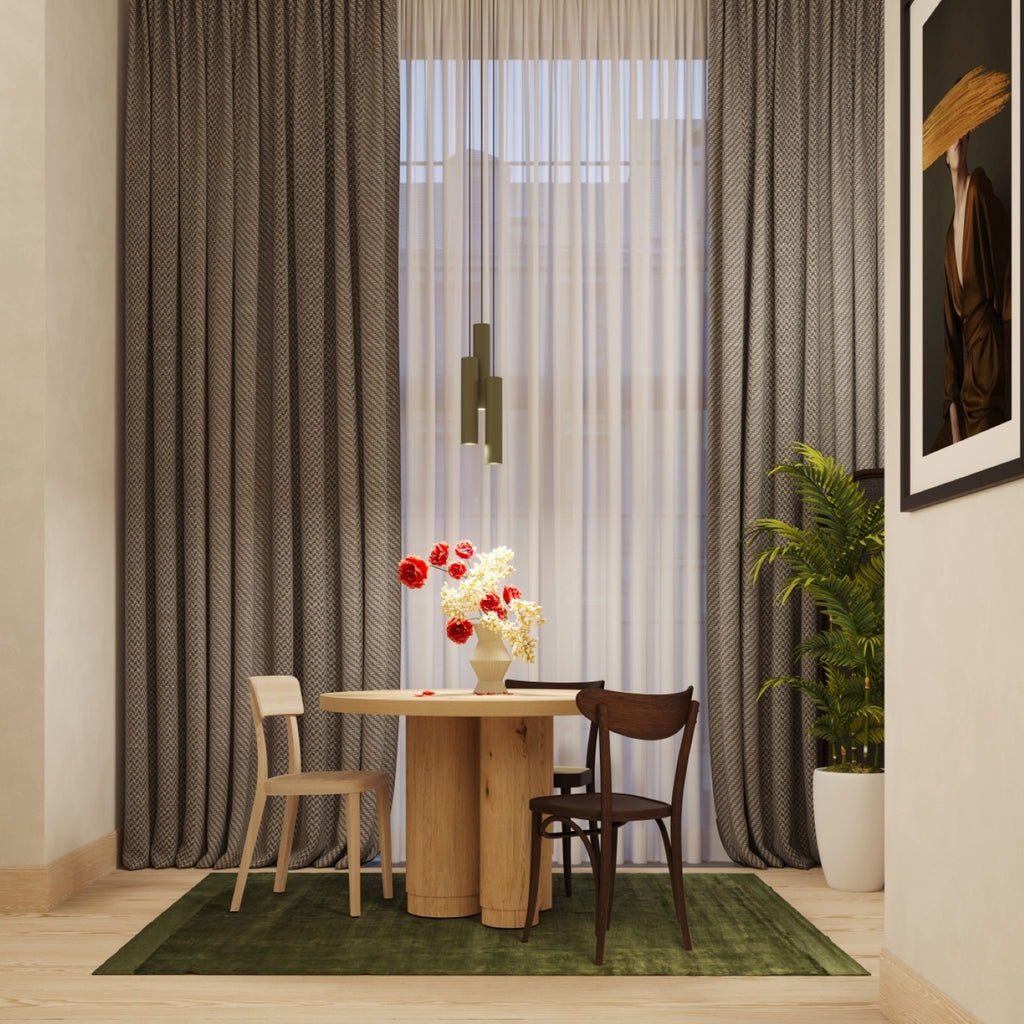 Suspension Lagos 2 lumières métal vert olive GU10 en ambiance