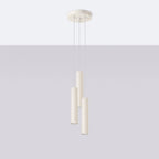 Suspension Lagos 3 en grappe métal beige GU10 de profil