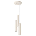 Suspension Lagos 3 en grappe métal beige GU10, tube cylindrique en acier laqué