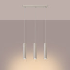Suspension Lagos 3 lumières métal beige GU10 allumé