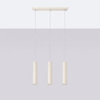 Suspension Lagos 3 lumières métal beige GU10 de profil
