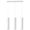 Suspension Lagos triple en métal blanc, trois tubes sur une réglette