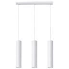 Suspension Lagos triple en métal blanc, trois tubes sur une réglette