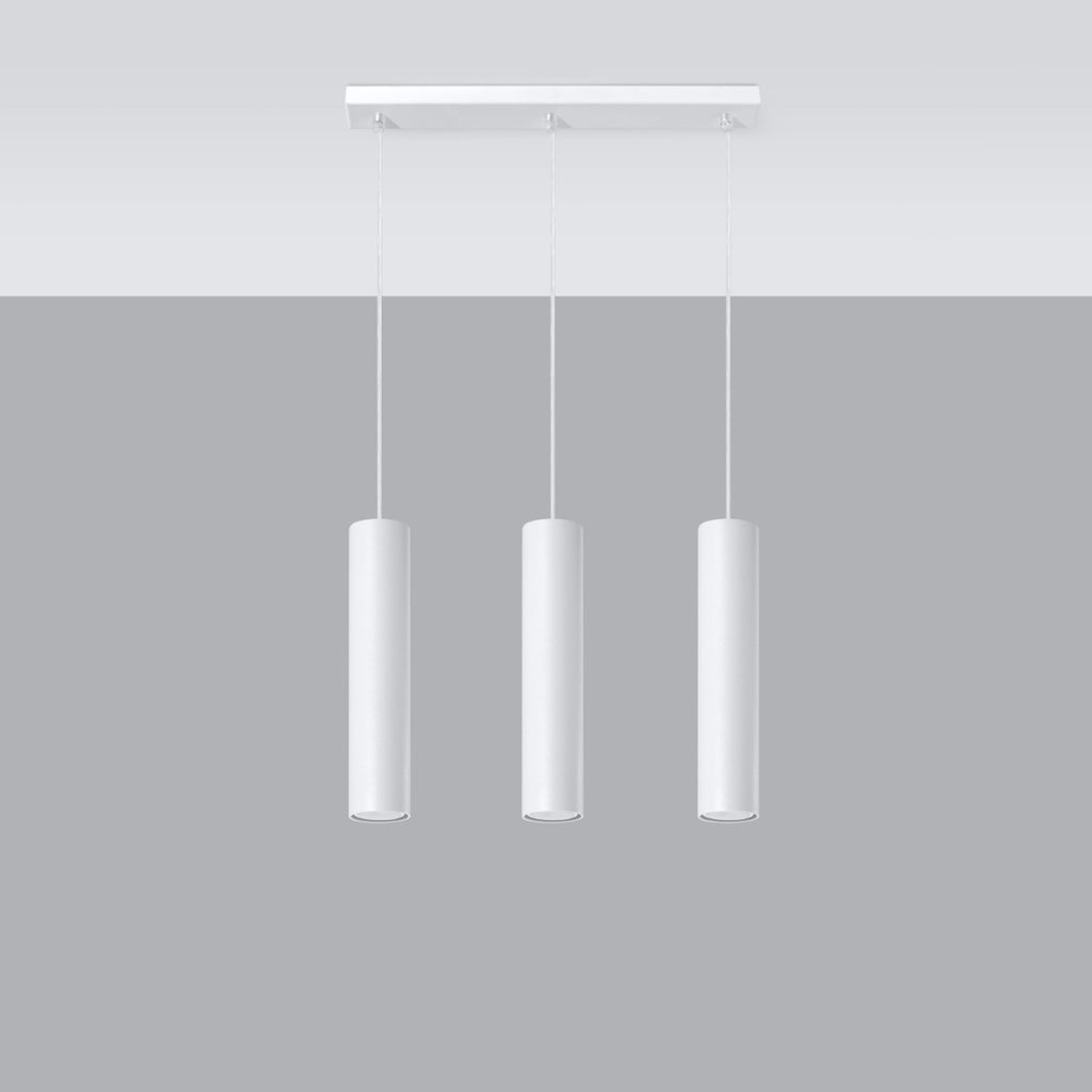 Suspension Lagos 3 lumières métal blanc GU10 vue d'ensemble