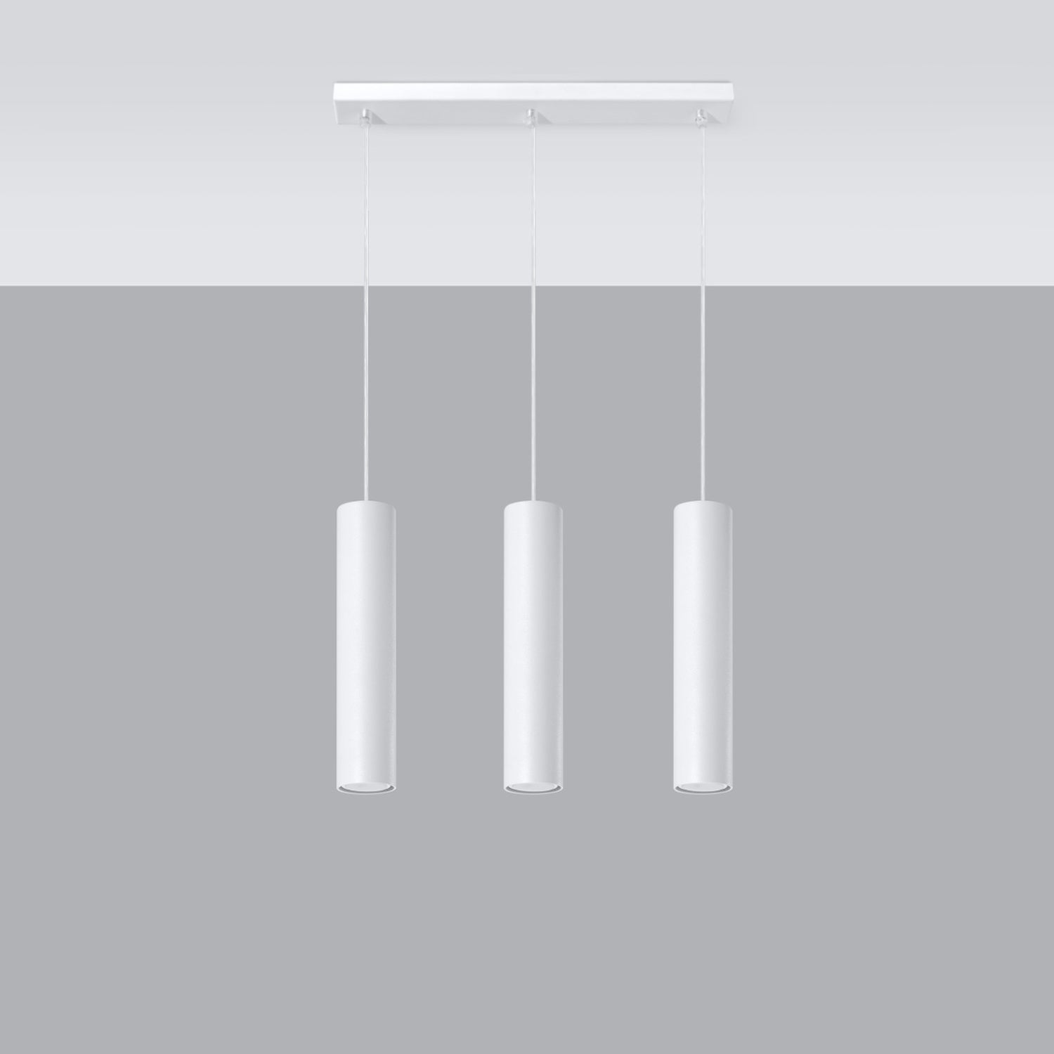 Suspension Lagos 3 lumières métal blanc GU10 vue d'ensemble