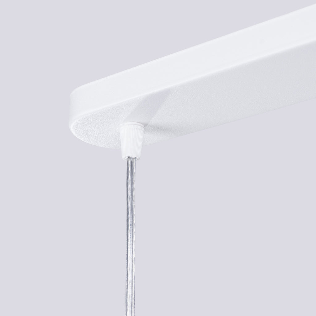 Suspension Lami 2 tubes ajourés acier blanc GU10 en ambiance