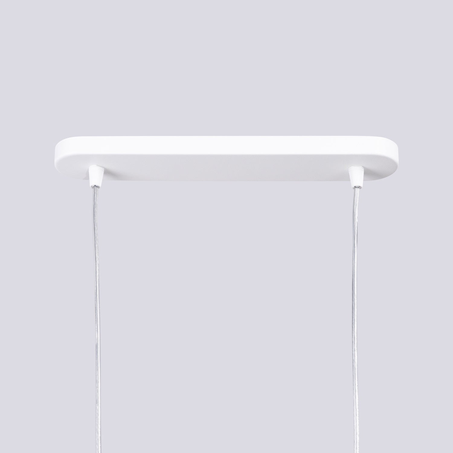 Suspension Lami 2 tubes ajourés acier blanc GU10, gros plan