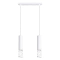 Suspension Lami 2 tubes ajourés acier blanc GU10, tube d'acier blanc ajouré