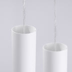 Suspension Lami 3 tubes ajourés en grappe acier blanc GU10 en ambiance
