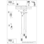 Notice de montage : Suspension Lami 3 tubes ajourés en grappe acier blanc GU10