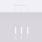 Suspension Lami 3 tubes ajourés en ligne acier blanc GU10 de profil