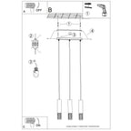 Notice de montage : Suspension Lami 3 tubes ajourés en ligne acier blanc GU10