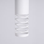 Suspension Lami tube ajouré acier blanc GU10, faisceau vers le bas