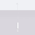 Suspension Lami tube ajouré acier blanc GU10 de profil