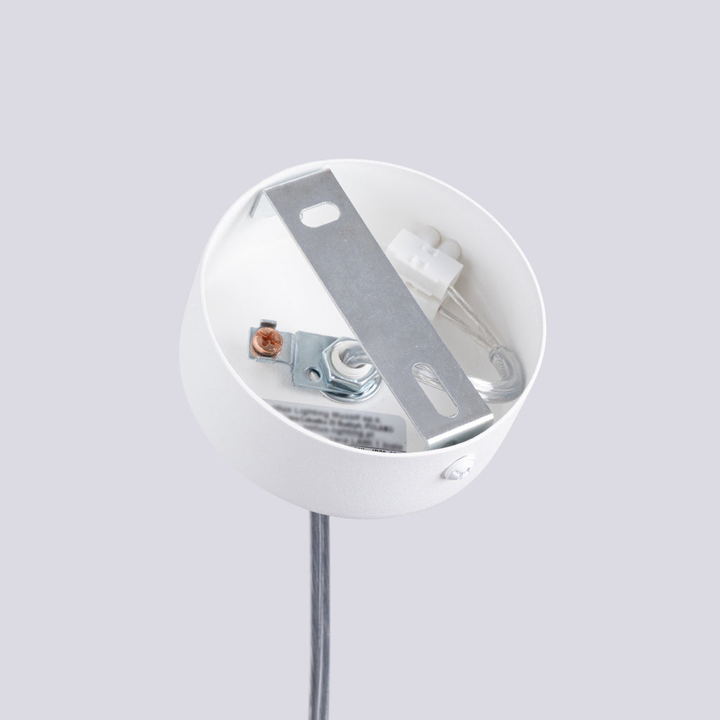 Suspension Lami tube ajouré acier blanc GU10, autre vue