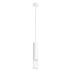 Suspension Lami tube ajouré acier blanc GU10, tube d'acier blanc ajouré
