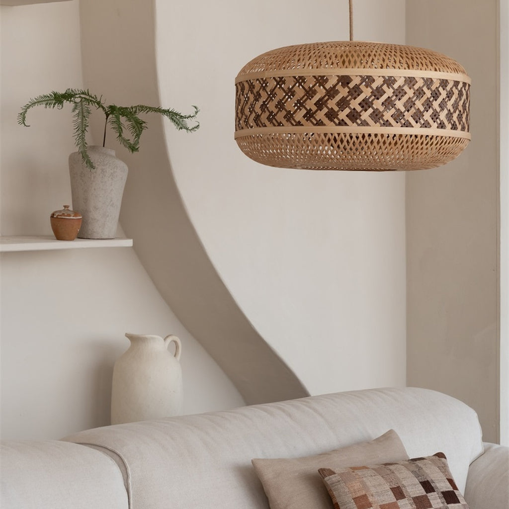Suspension Langkawi bambou naturel et brun 50 cm E27, vue 2