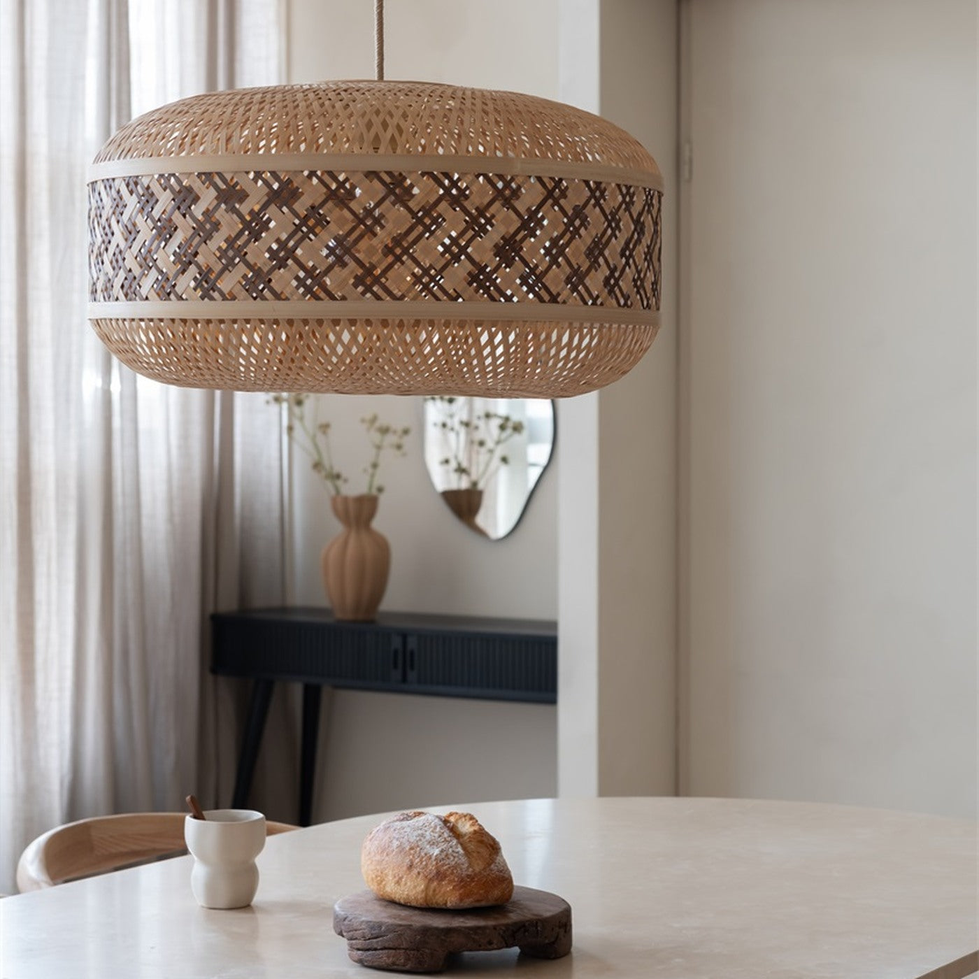 Suspension Langkawi bambou naturel et brun 50 cm E27, vue 6