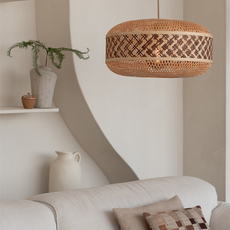 Dimensions Suspension Langkawi bambou naturel et brun 50 cm E27
