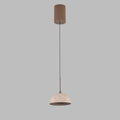 Suspension Cuccina en travertin beige éteinte avec sa rosace cylindrique