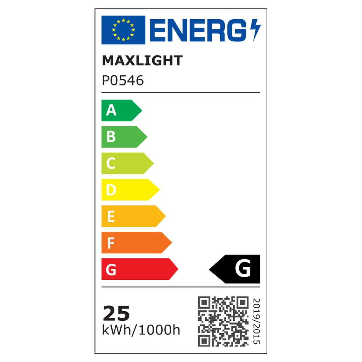 Étiquette énergie de la suspension Soho classe G