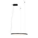 Suspension Visual anneau horizontal Métal noir 60 cm avec sa rosace ovale et ses trois câbles d'ancrage