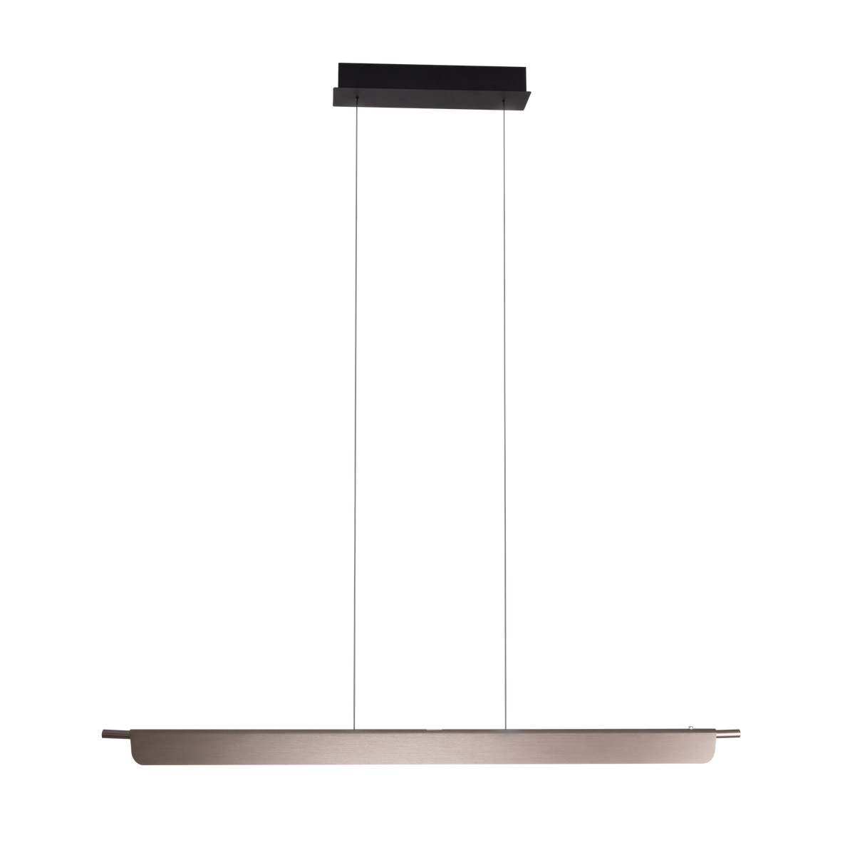 Suspension linéaire Jo-Jo Modern métal gris avec sa rosace rectangulaire noire et ses deux câbles