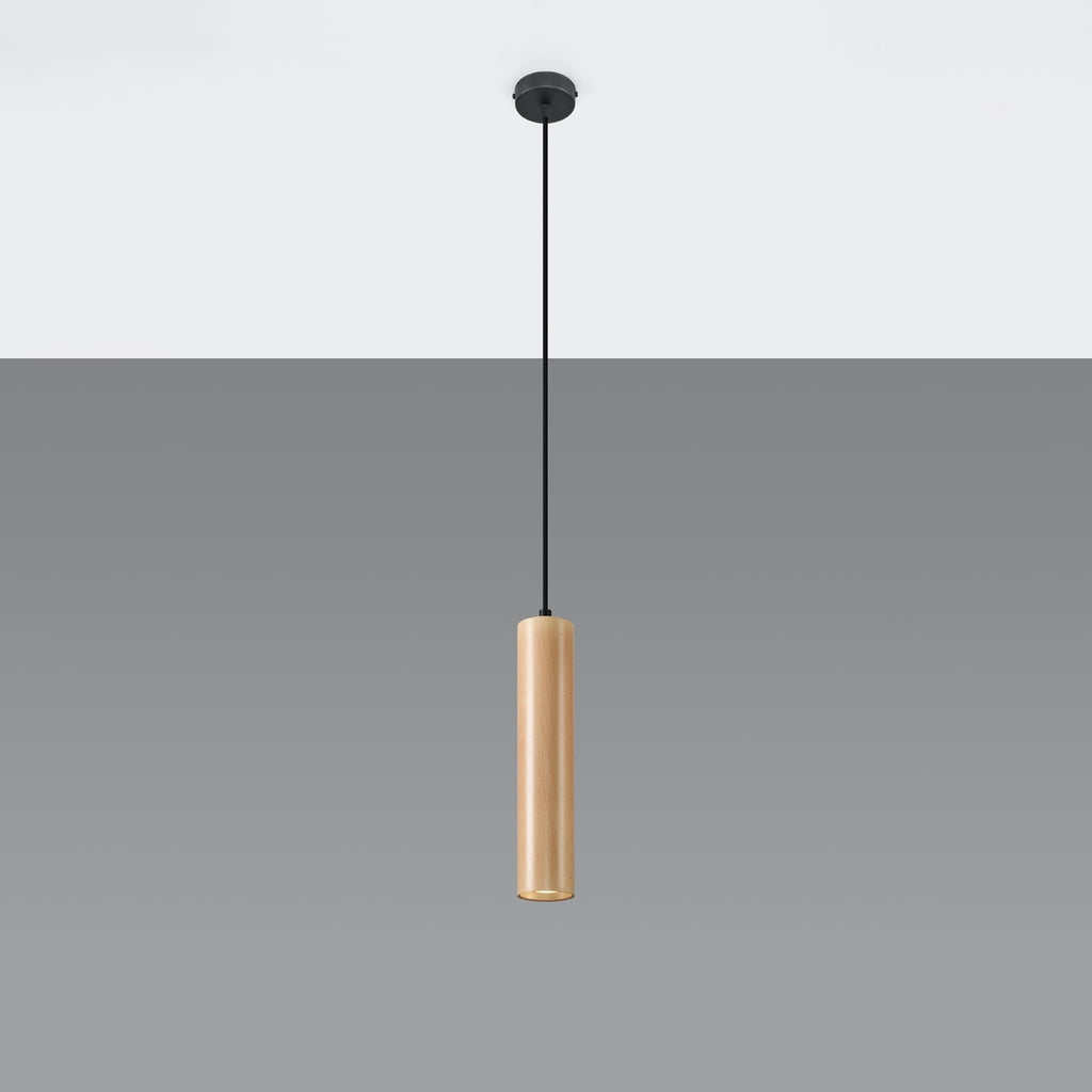 Suspension Lino en bois installée au plafond