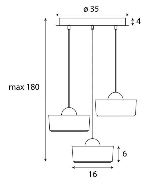 Dimensions Suspension Lipari III blanche