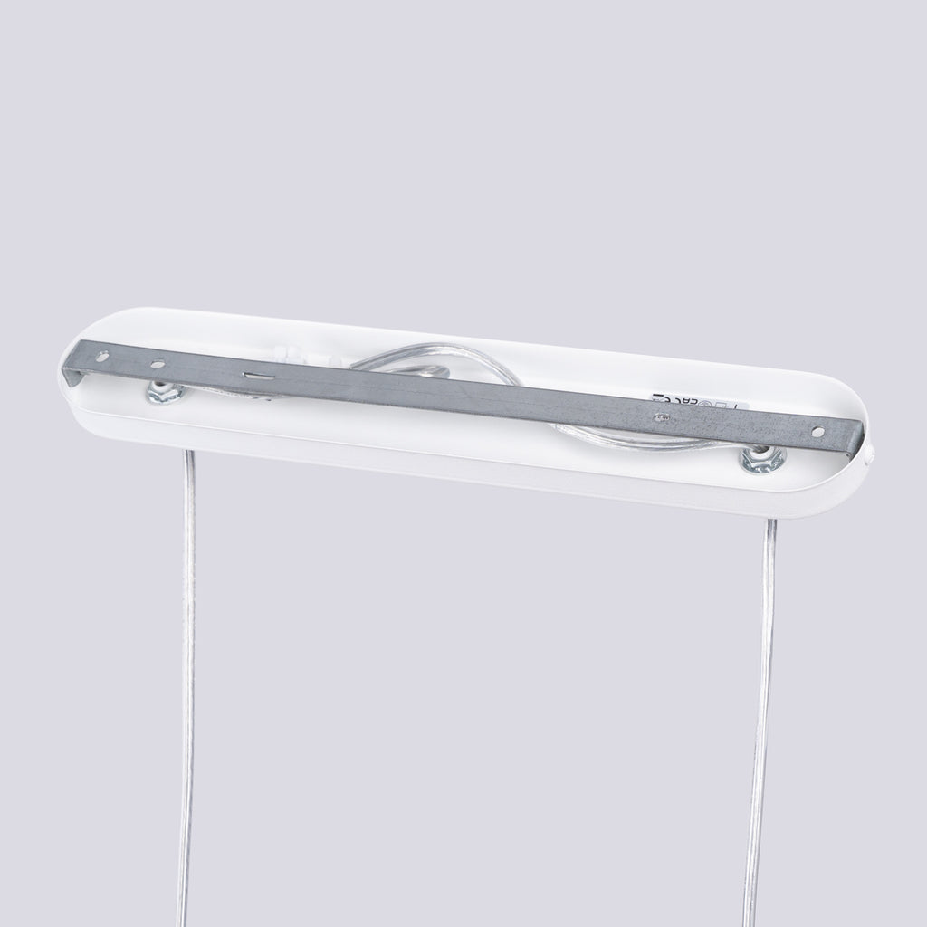 Suspension Liro 2 tubes ajourés acier blanc GU10, détail du tube