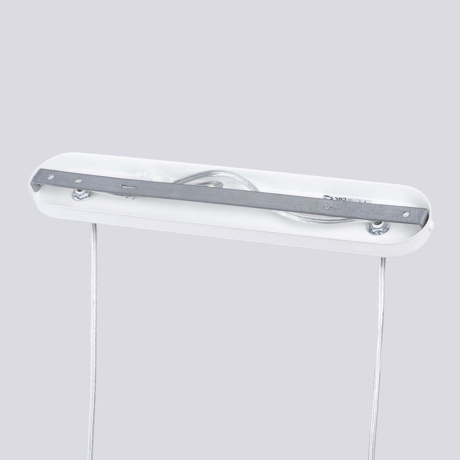 Suspension Liro 2 tubes ajourés acier blanc GU10, détail du tube