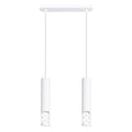 Suspension Liro 2 tubes ajourés acier blanc GU10, tube d'acier blanc ajouré