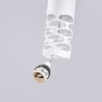 Suspension Liro 3 tubes ajourés en grappe acier blanc GU10, détail du tube