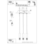 Notice de montage : Suspension Liro 3 tubes ajourés en ligne acier blanc GU10