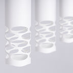 Suspension Liro 3 tubes ajourés en ligne acier blanc GU10, faisceau vers le bas