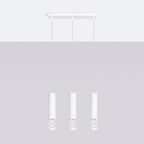 Suspension Liro 3 tubes ajourés en ligne acier blanc GU10 de profil