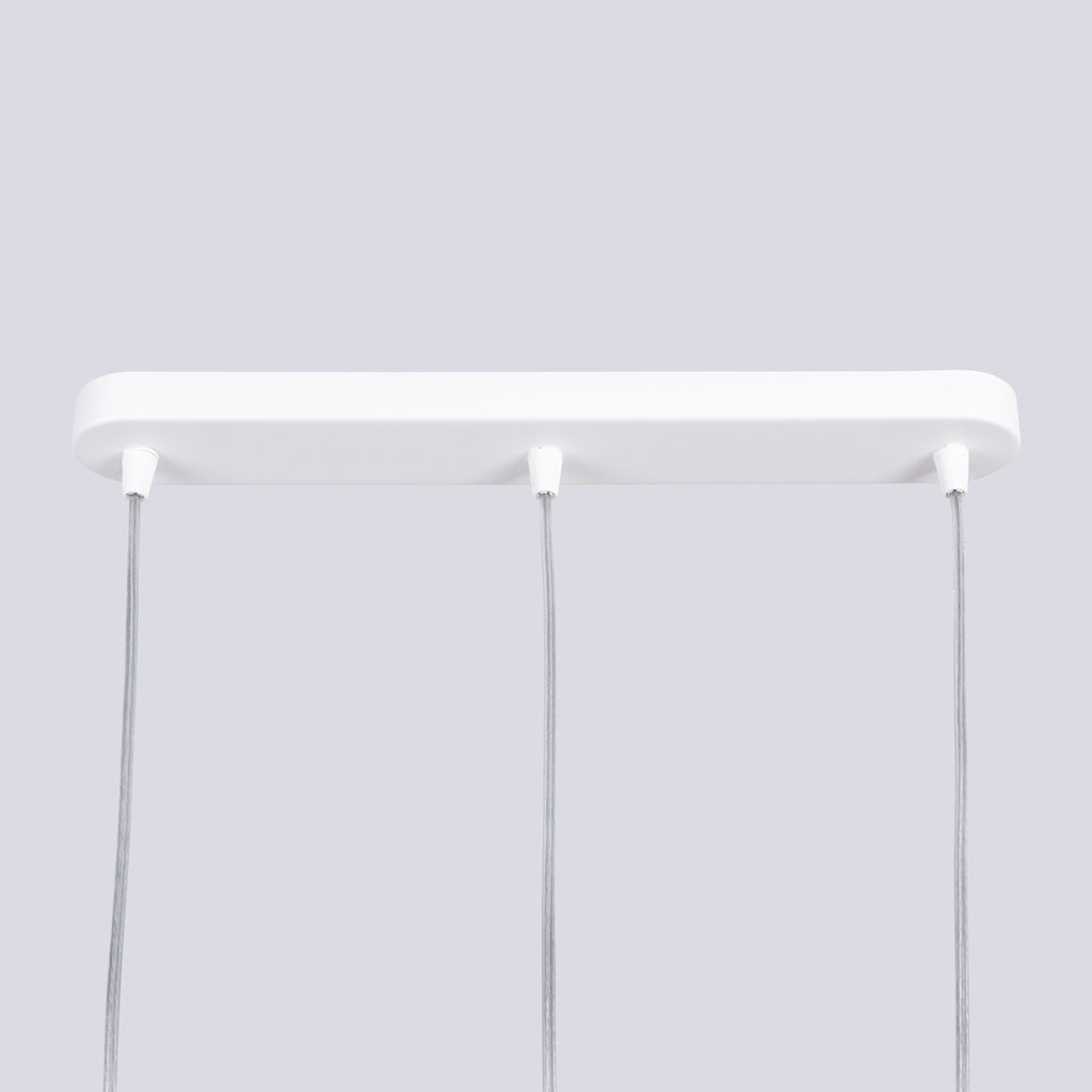 Suspension Liro 3 tubes ajourés en ligne acier blanc GU10, autre vue