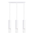 Suspension Liro 3 tubes ajourés en ligne acier blanc GU10, tube d'acier blanc ajouré