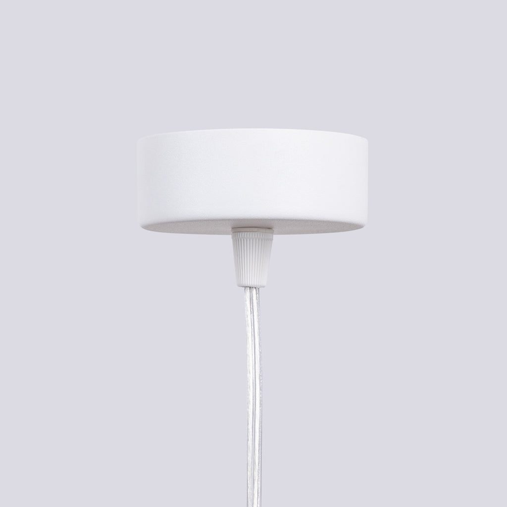 Suspension Liro tube ajouré acier blanc GU10, gros plan